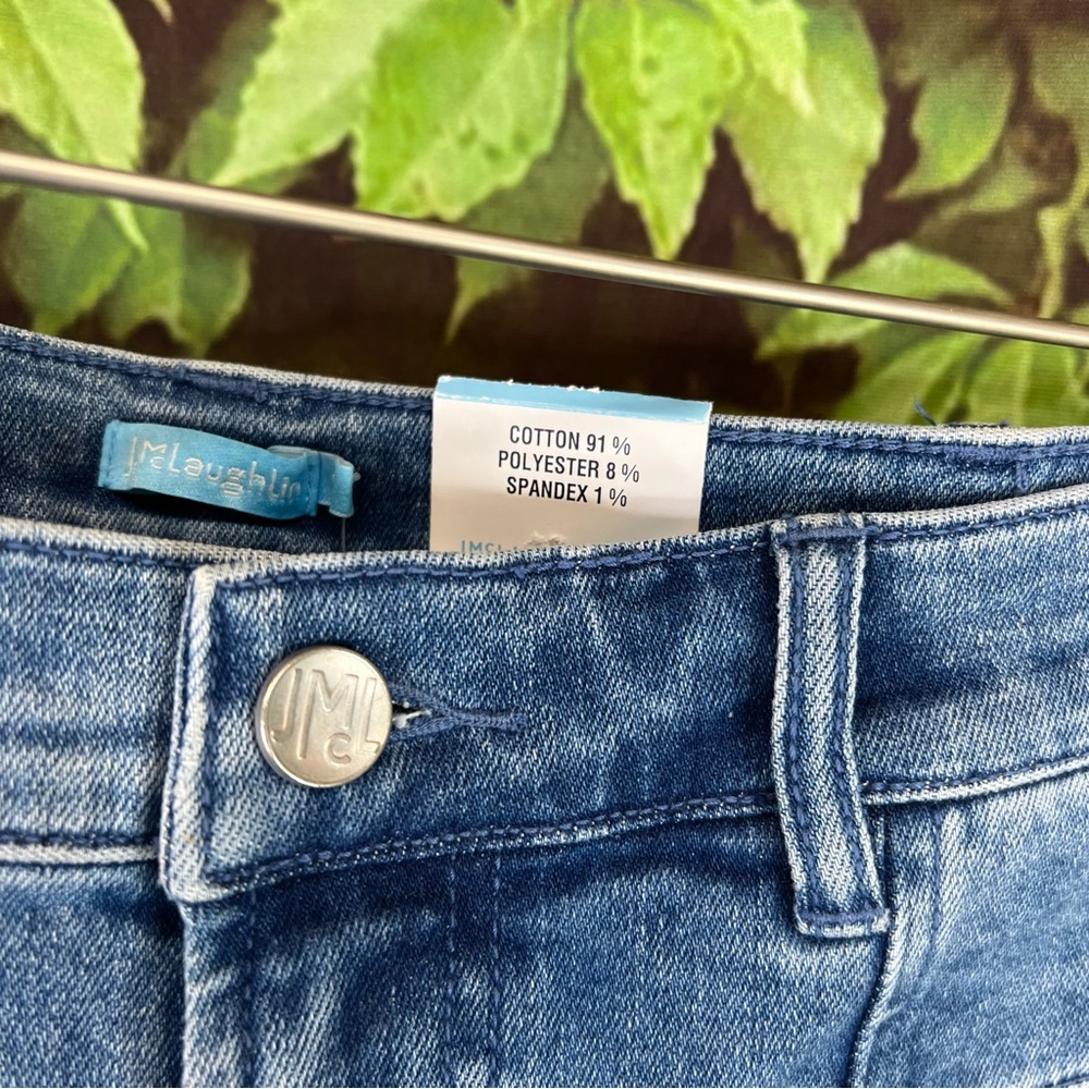 NWT J. MCLAUGHLIN Distressed High Waist Emmie Heritage Blue Jeans, 10 - Picture 9 of 13